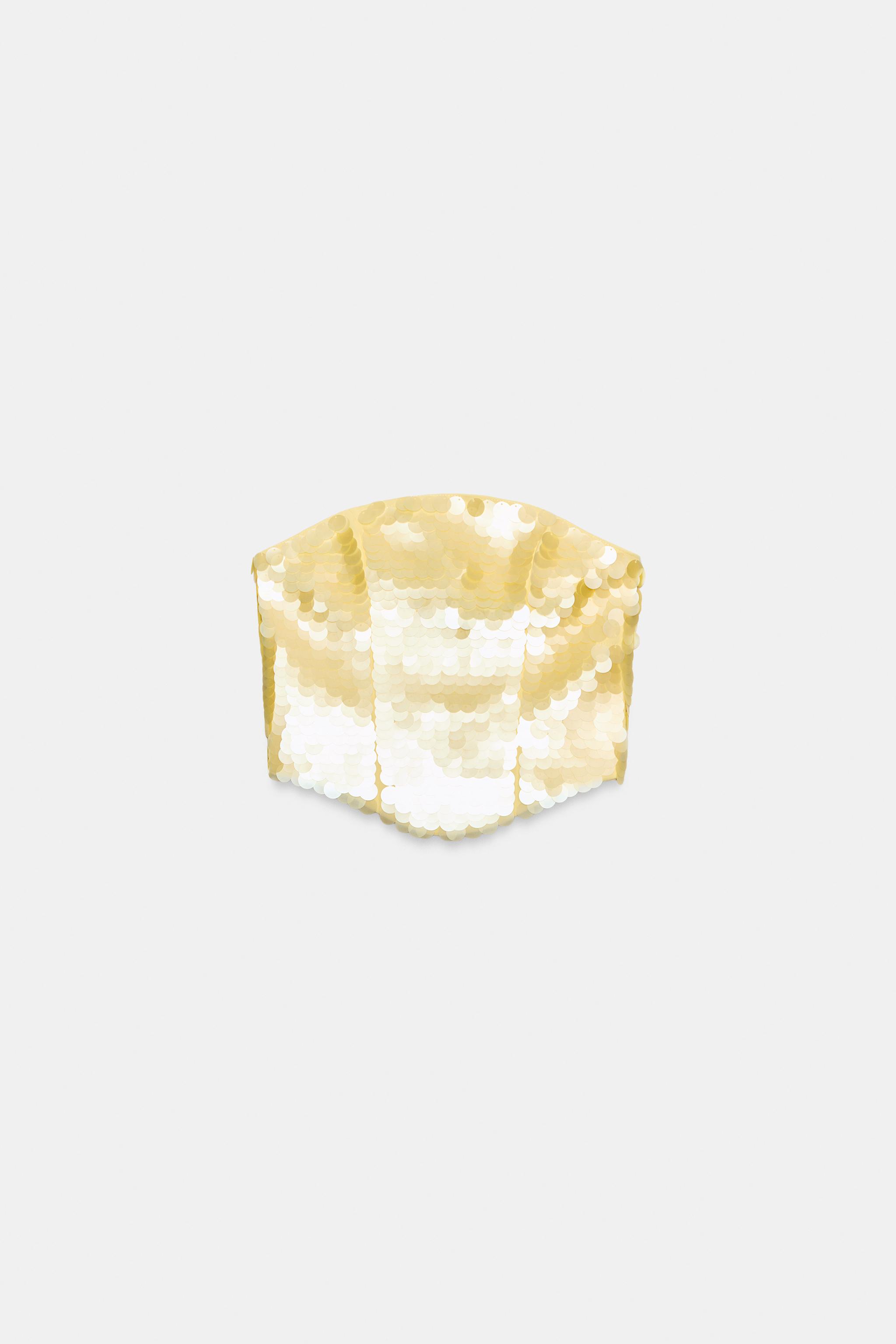 SEQUIN BANDEAU TOP
